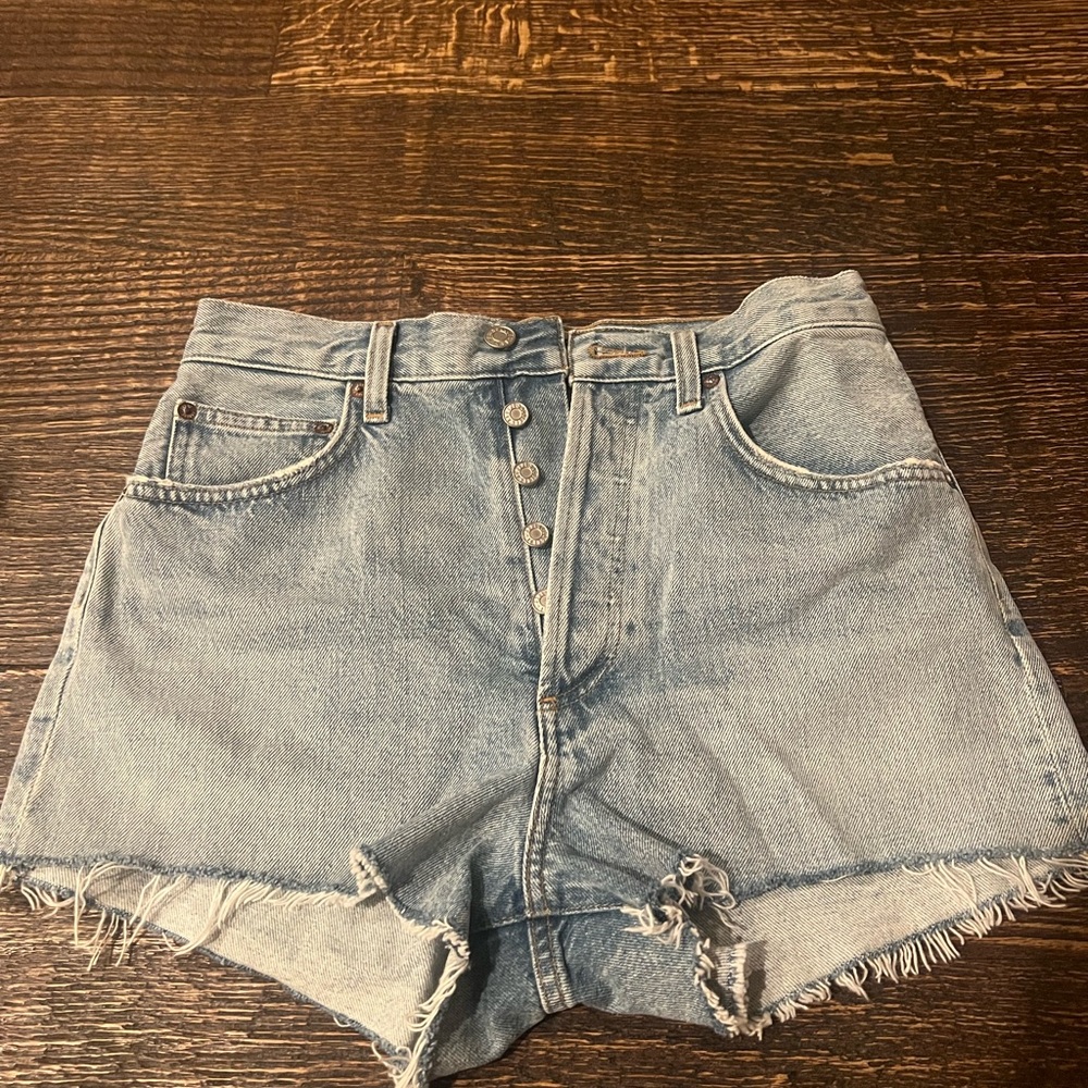 Agolde Light Blue Jean Shorts